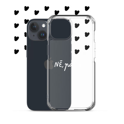 iPhone caurspīdīgs telefona vāciņš latviešu dizains ar uzrakstu "NĒ, paldies"